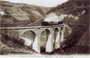 Carte postale ancienne du viaduc de Revigny (Jura)