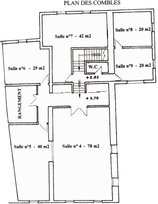 Plan des combles de l'Espace Marie Candide Buffet