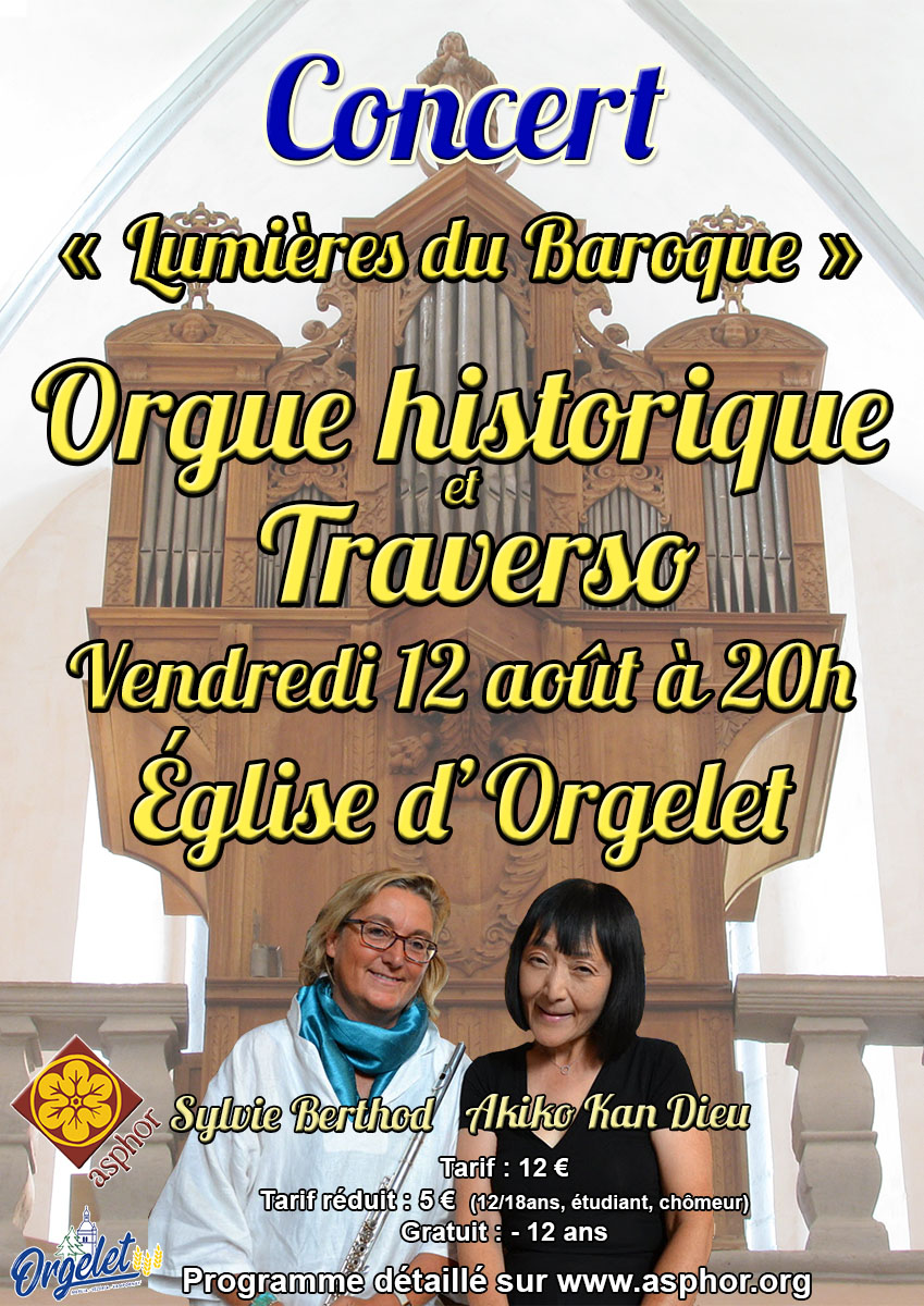 Concert d'orgue et flûte dans l'église d'Orgelet, le 12 août 2022