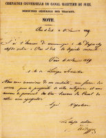 Copie d'une note officielle à Duparchy